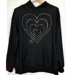 Pretty Damage Black Heart Design Hoodie